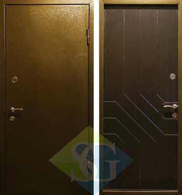 Дверь порошковое напыление с лаком и МДФ шпон (10 мм) 06