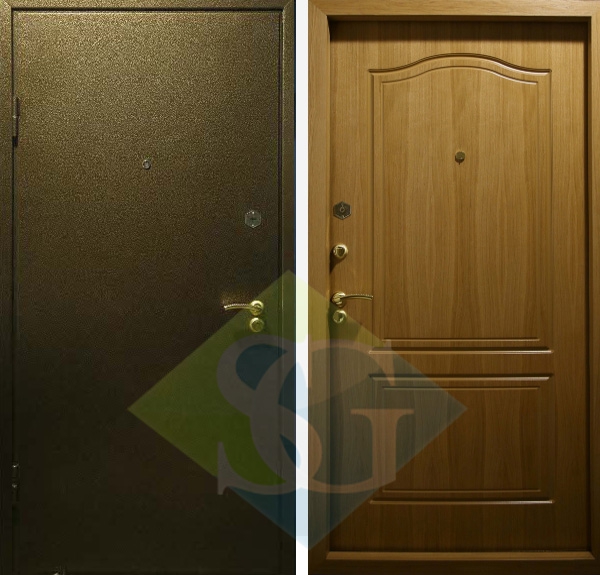 Дверь порошковое напыление и МДФ шпон (10 мм) 04