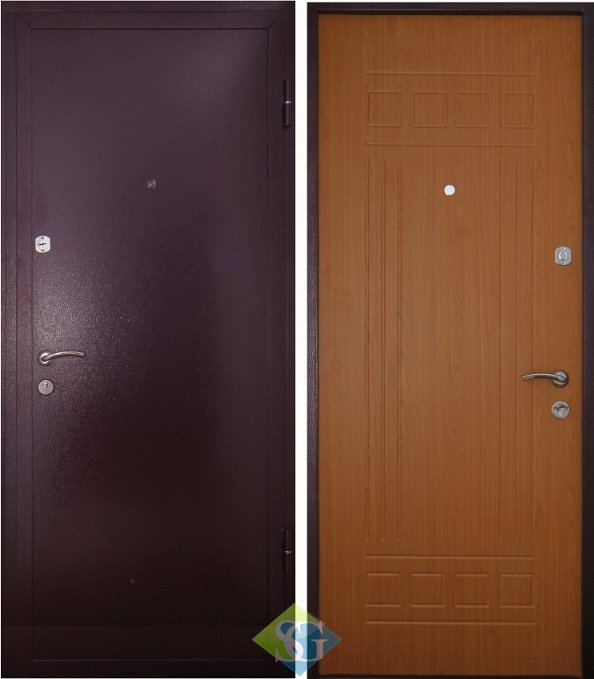 Дверь порошковое напыление (бронеконверт) и МДФ шпон (16 мм)