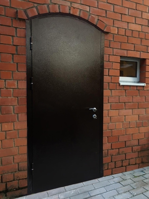 Арочная порошковая дверь в частном доме (д. Мешково)