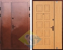 Дверь порошок с бронеконвертом и МДФ (16 мм) двухстворчатая