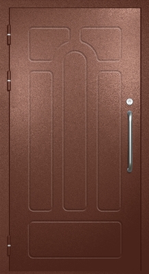 Техническая дверь со штампованным рисунком на металле, покраской RAL 8016 и ручкой-скобой