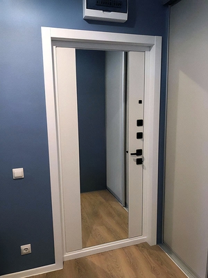 Дверь белого цвета с зеркалом