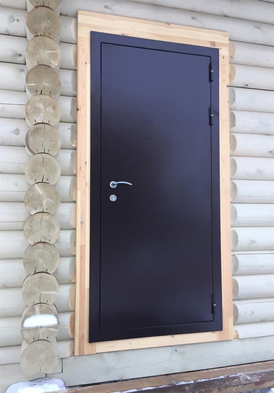 Недорогие двери с терморазрывом — смотрите пример установки для бани, д. Мартемьяново