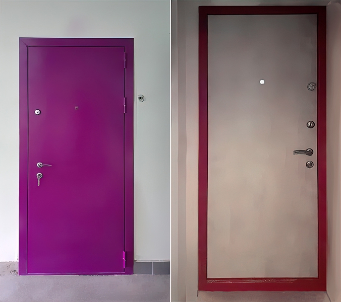 Дверь с покраской по RAL и ламинатом (ул. Абрамцевская, 12)