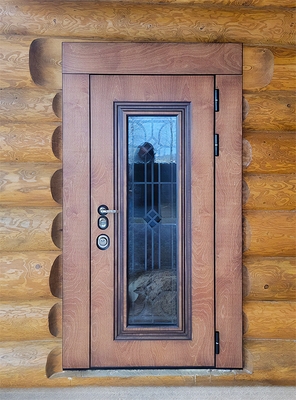 Дверь «термо» со стеклом и решеткой
