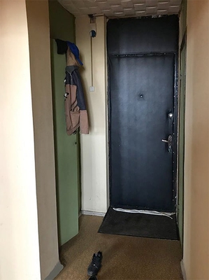 Однопольная дверь с фрамугой и винилискожей внутри