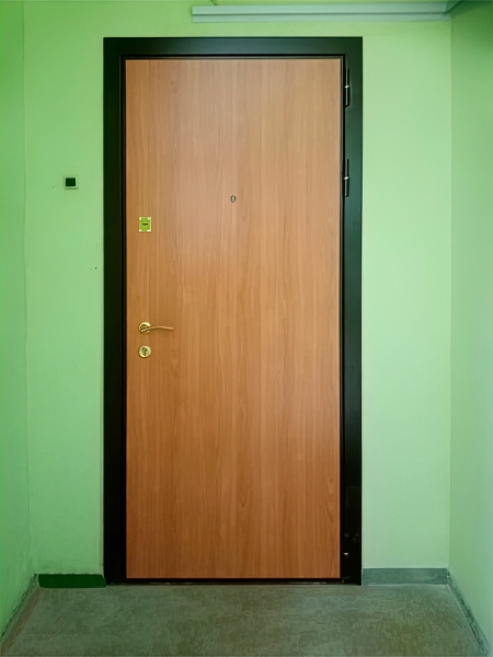 Входная дверь с отделкой ламинатом (д. Лешково)